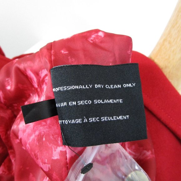 GUESS Los Angeles Plus Size Red Belted Wool Pea Coat Top Coat Size XXL - Picture 15 of 15